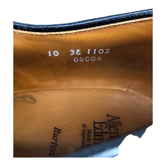 Allen Edmonds Burton Moc Apron Toe Black Leather Oxfords Men's Size 10 WIDE - Picture 12 of 16